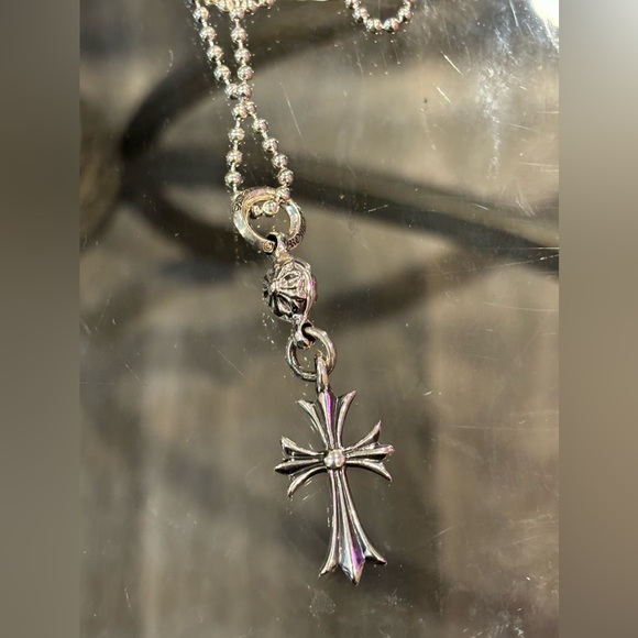 Authentic Chrome Hearts Baby Fat tiny Cross Ball Necklace - Picture 7 of 12